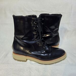 Aquatalia by Marvin K Women’s 7 Leather Lace-Up Combat Style Boots